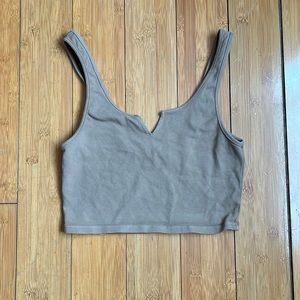 Tan Good American Cropped Tank Top - 0